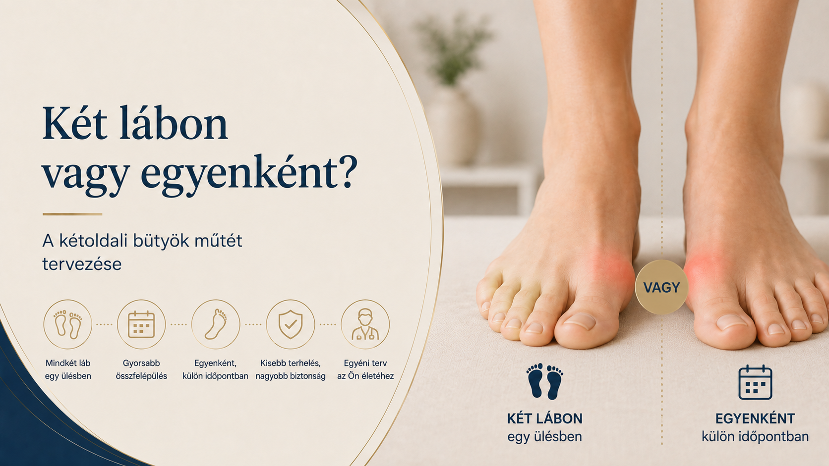 Két lábon vagy egyenként? A kétoldali bütyök műtét tervezése
