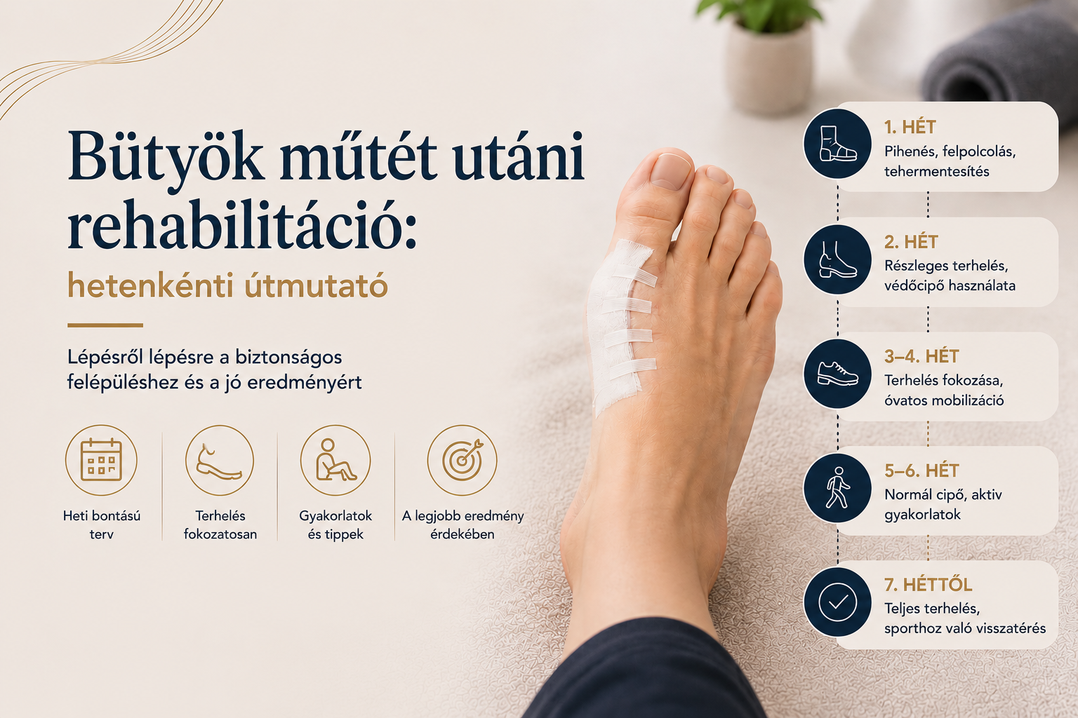 Bütyök műtét utáni rehabilitáció: hetenkénti útmutató