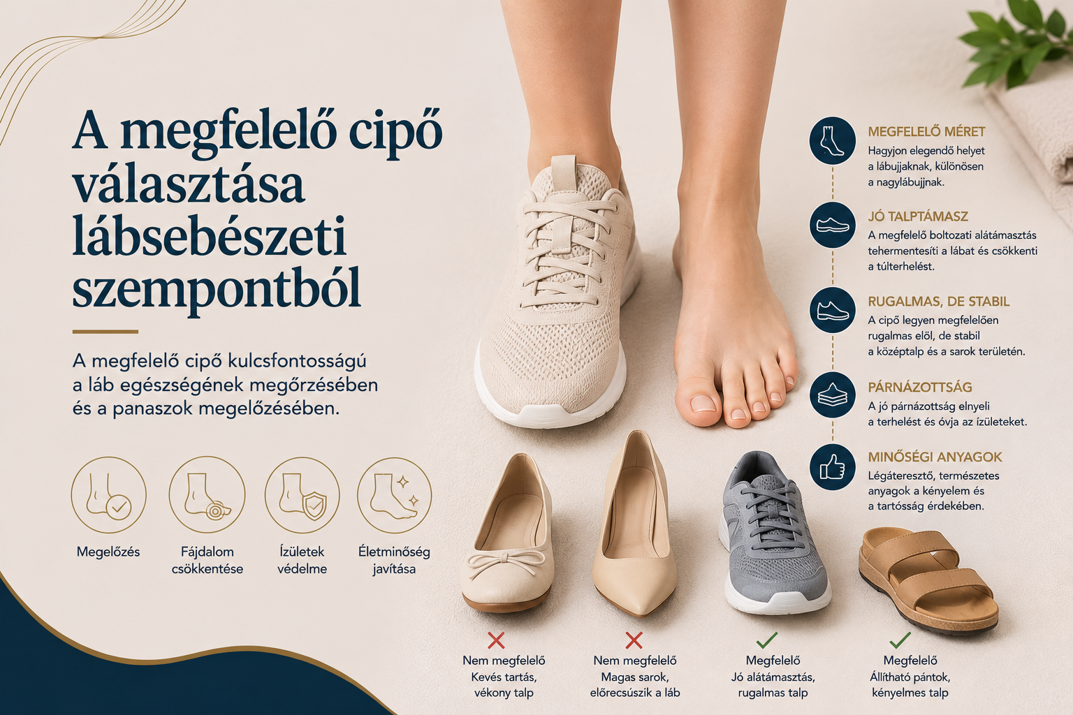 A megfelelő cipő választása lábsebészeti szempontból